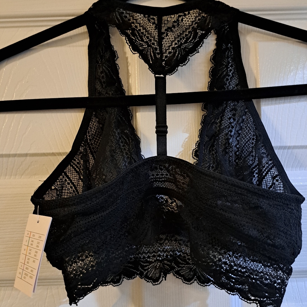Auden Womens High Apex Unlined Racerback Bralette Black S 2KZ6Z1 Bra Underwear